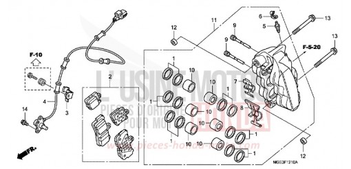 R. FRONT BRAKE CALIPER VFR1200FC de 2012